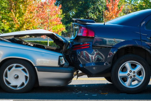 Cars involved in a rear-end collision