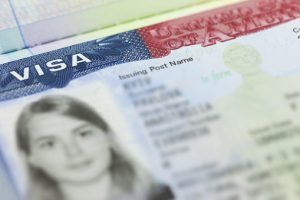 American Visa in a passport page